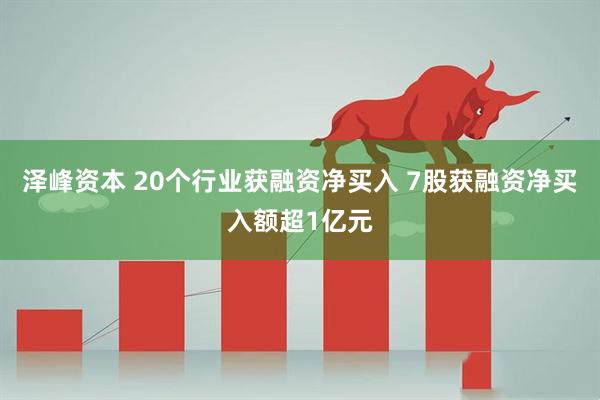 泽峰资本 20个行业获融资净买入 7股获融资净买入额超1亿元
